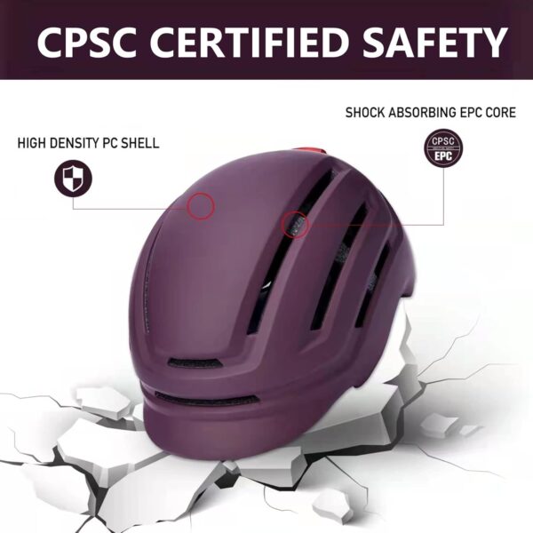 Adult Bike Helmet for Men Women, Mountain Road Bicycle Helmet with USB Rechargeable Taillight - Image 2