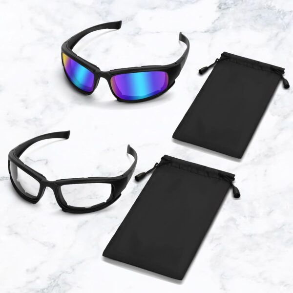 Motorcycle Goggles 2PCS Motorcycle Riding Glasses Riding Goggles Motorcycle Sunglasses UV Protection Dustproof - Image 2