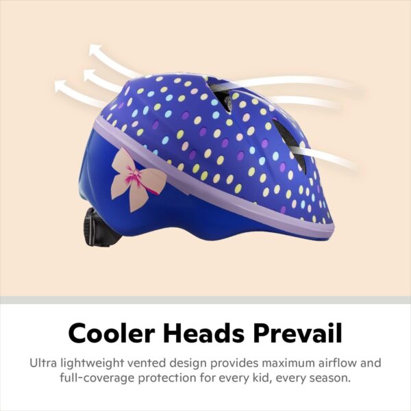 Classic Toddler and Baby Bike Helmet for Boys Girls Age 0/1/2/3/4/5 Year Old, Sugted Fit 44-52 cm, Dial Fit Adjustment and Full Range Padding, Extended Lower Shell, Integrated visor - Image 2