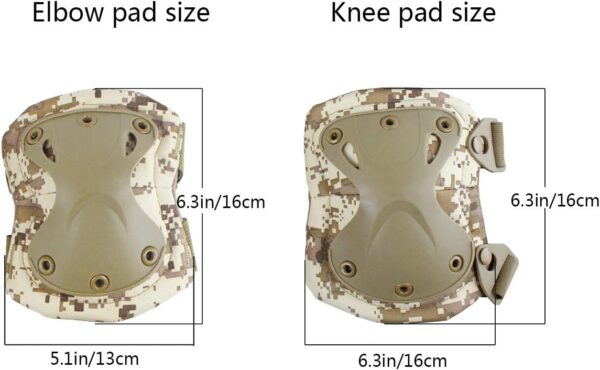 Tactical Combat Knee & Elbow Protective Pads Set for Outdoor  Paintball Game Cycling Safety Skateboarding Gear Skates Knee Protection Guard Pads - Image 2
