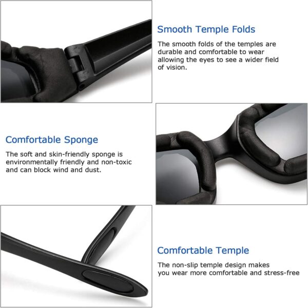 Peciees 4PCS Motorcycle Riding Glasses Bicycle Sunglasses Goggles for Outdoors - Image 2