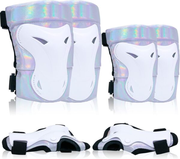 Knee Pads for Men, Knee Pads Wrist Guard Knee and Elbow Pads Adult Protective Gear Set for Skateboard, Roller Skating, for Women Men Youth Adult Kids